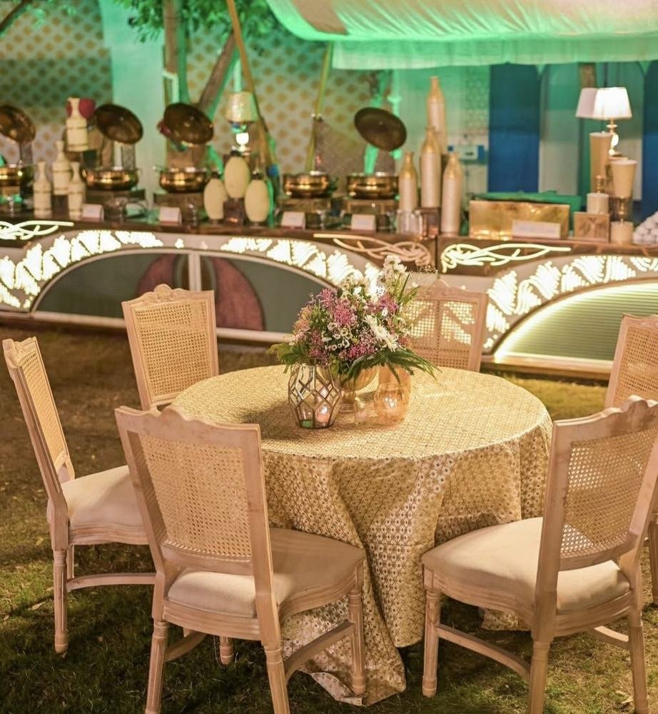 Rattan dining table