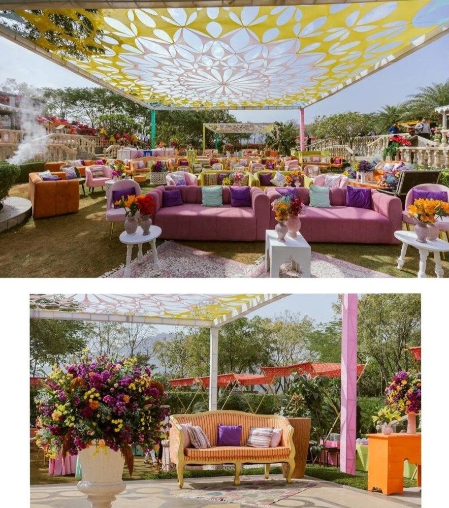 Pastel garden lounge