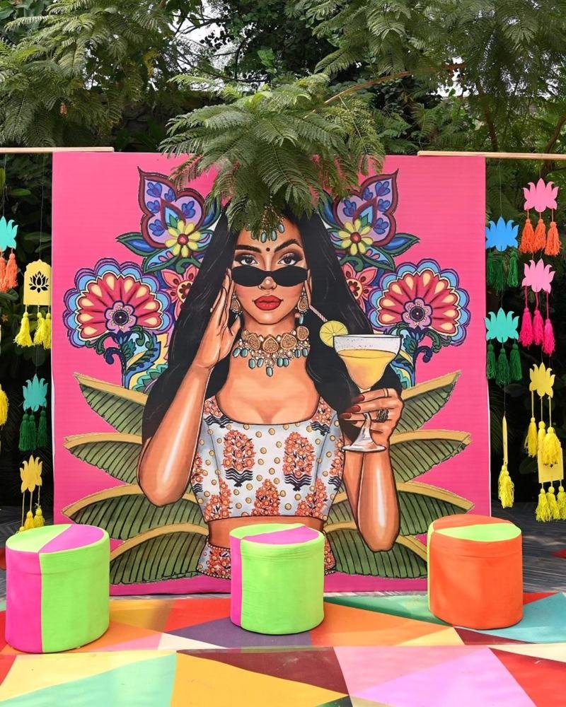 Pop-art illustrated lounge
