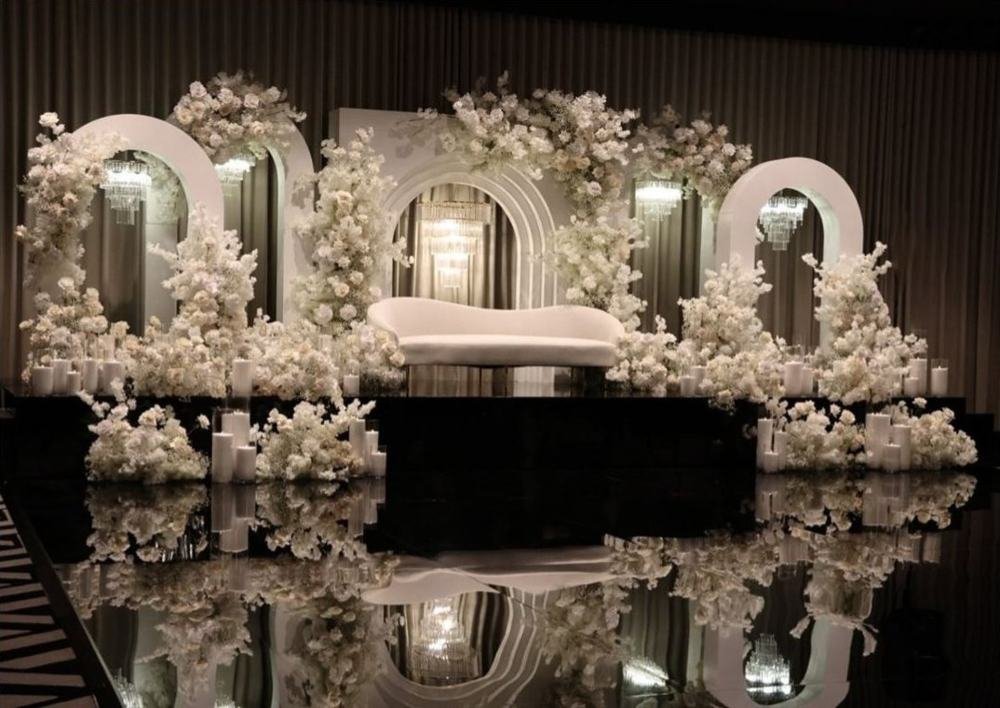 Arched white stage