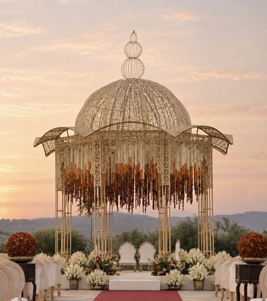 Dome mandap at sunset