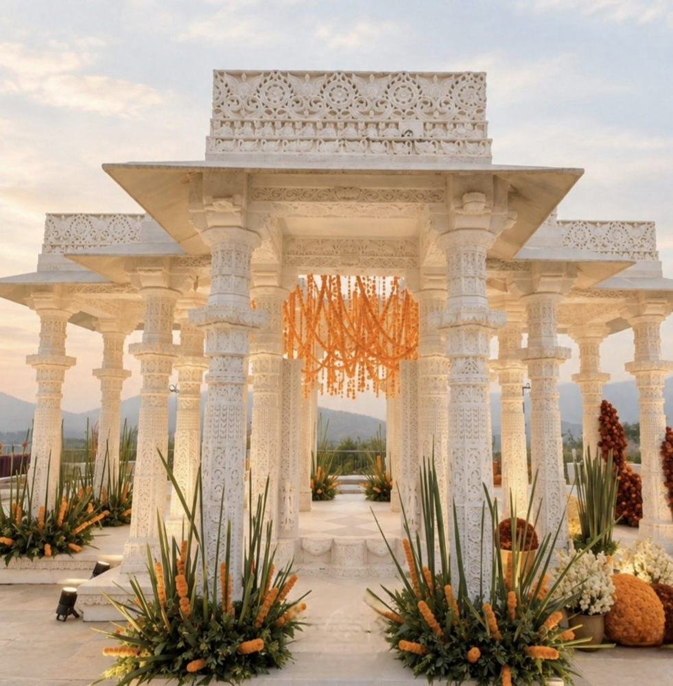 Carved marble pavilion